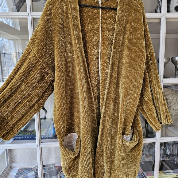 Anthropologie Gold Cardigan Sweater - Picture 4 of 14